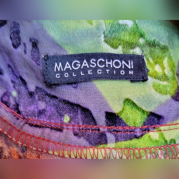 $395 NWOT MAGASCHONI BLOUSE TUNIC TOP EMBELLISHED JEWELED V NECK 3/4 SLEEVE XL - Picture 6 of 11